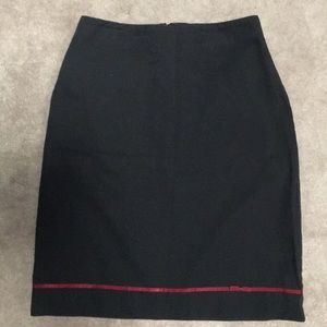 Ann Taylor LOFT Black Pencil Skirt Ribbon and Bow